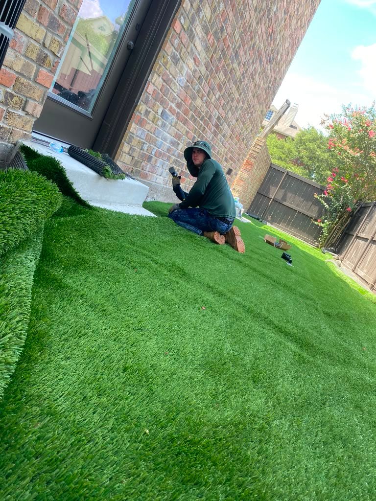 Artificial turf installation completed at a residential property